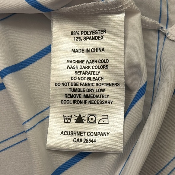 Mens Footjoy Striped Polo Top Medium - Picture 6 of 6